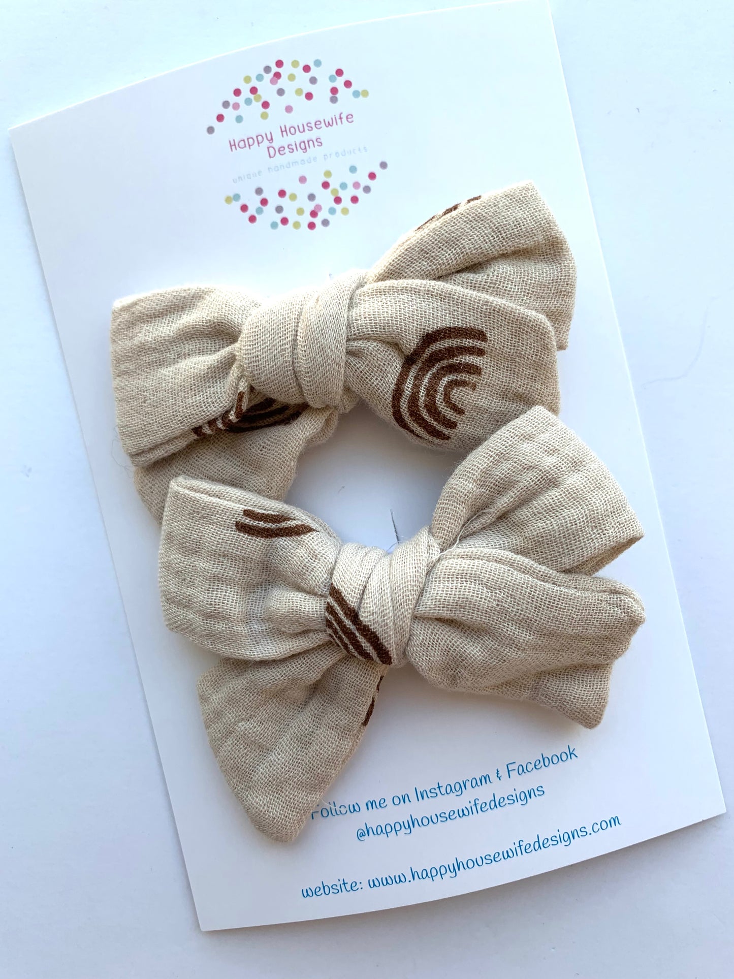 Patterned Muslin Hair Bow Sets