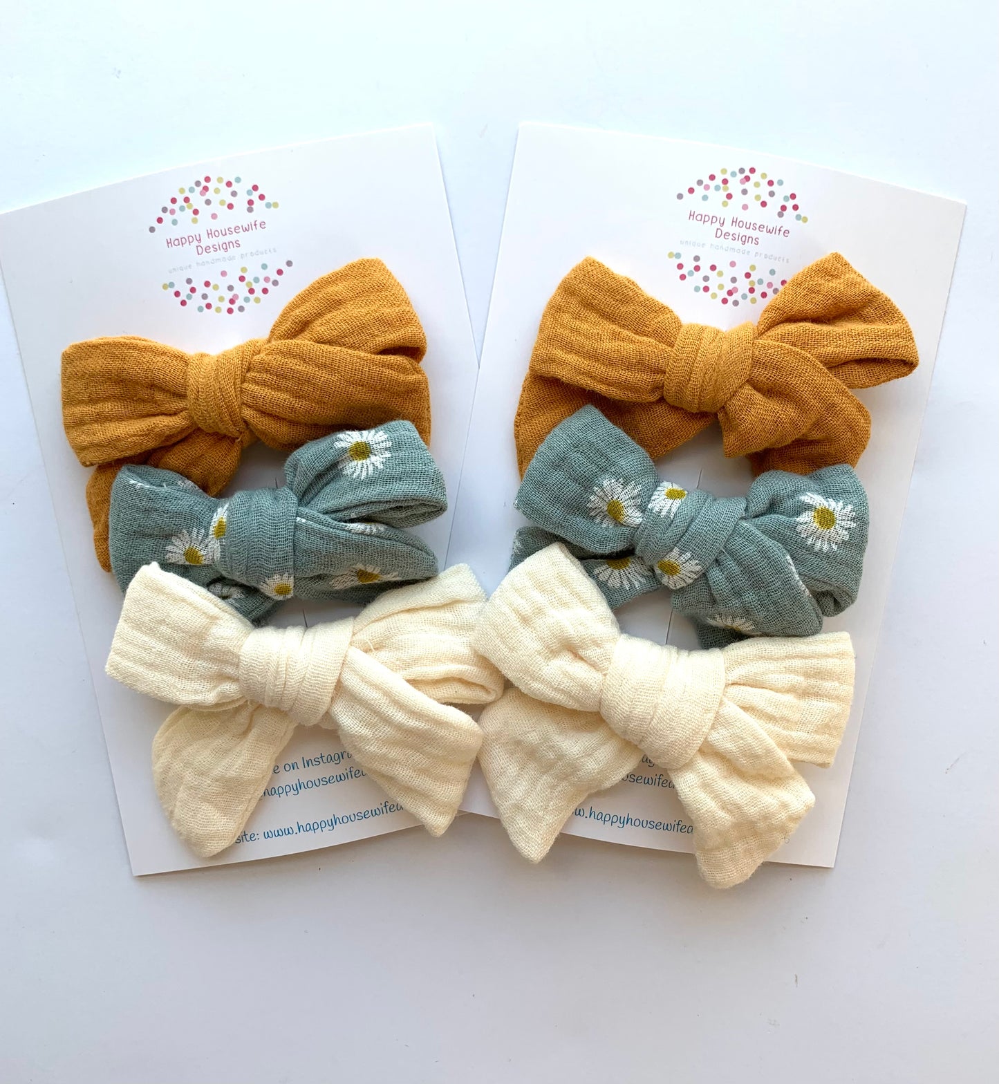 Muslin Hair Bow Sets