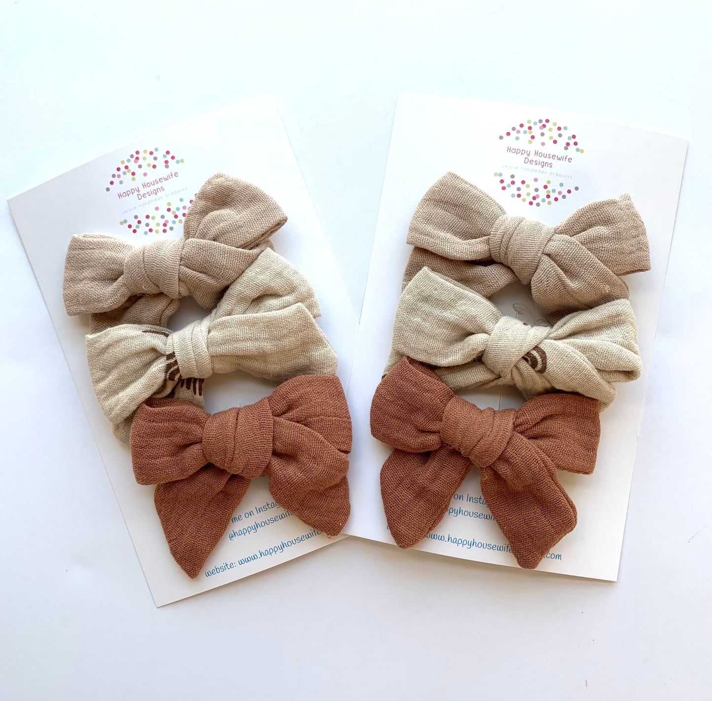 Muslin Hair Bow Sets