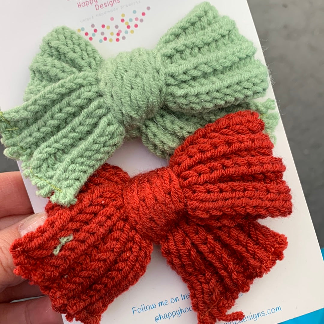 Knit Sweater Hair Bows