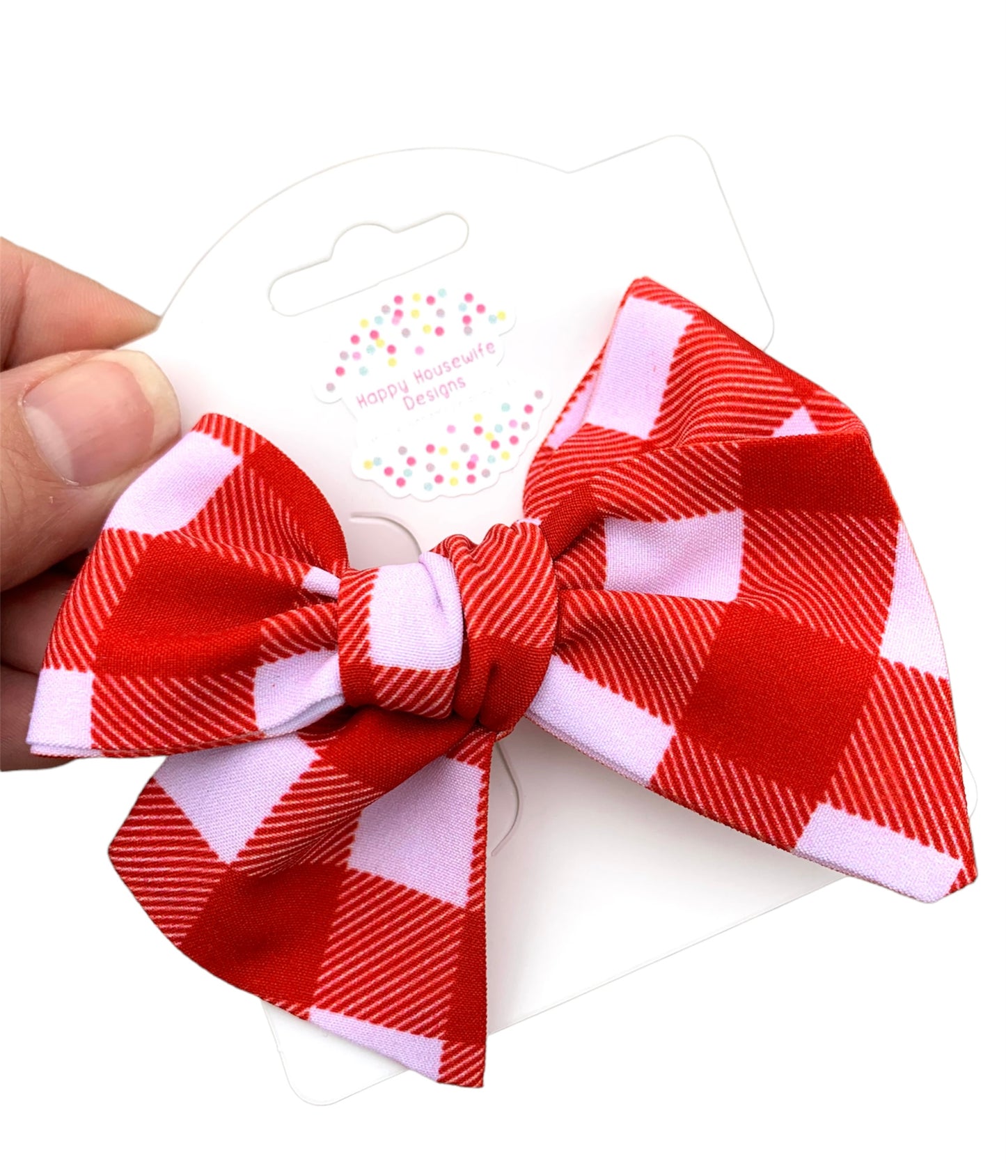 *Red Picnic Plaid Hair Bows