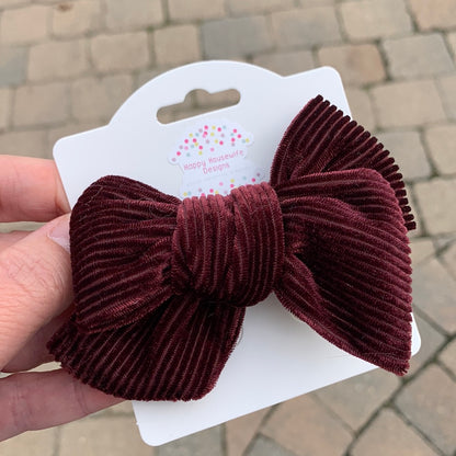 Corduroy Hair Bows - Sale