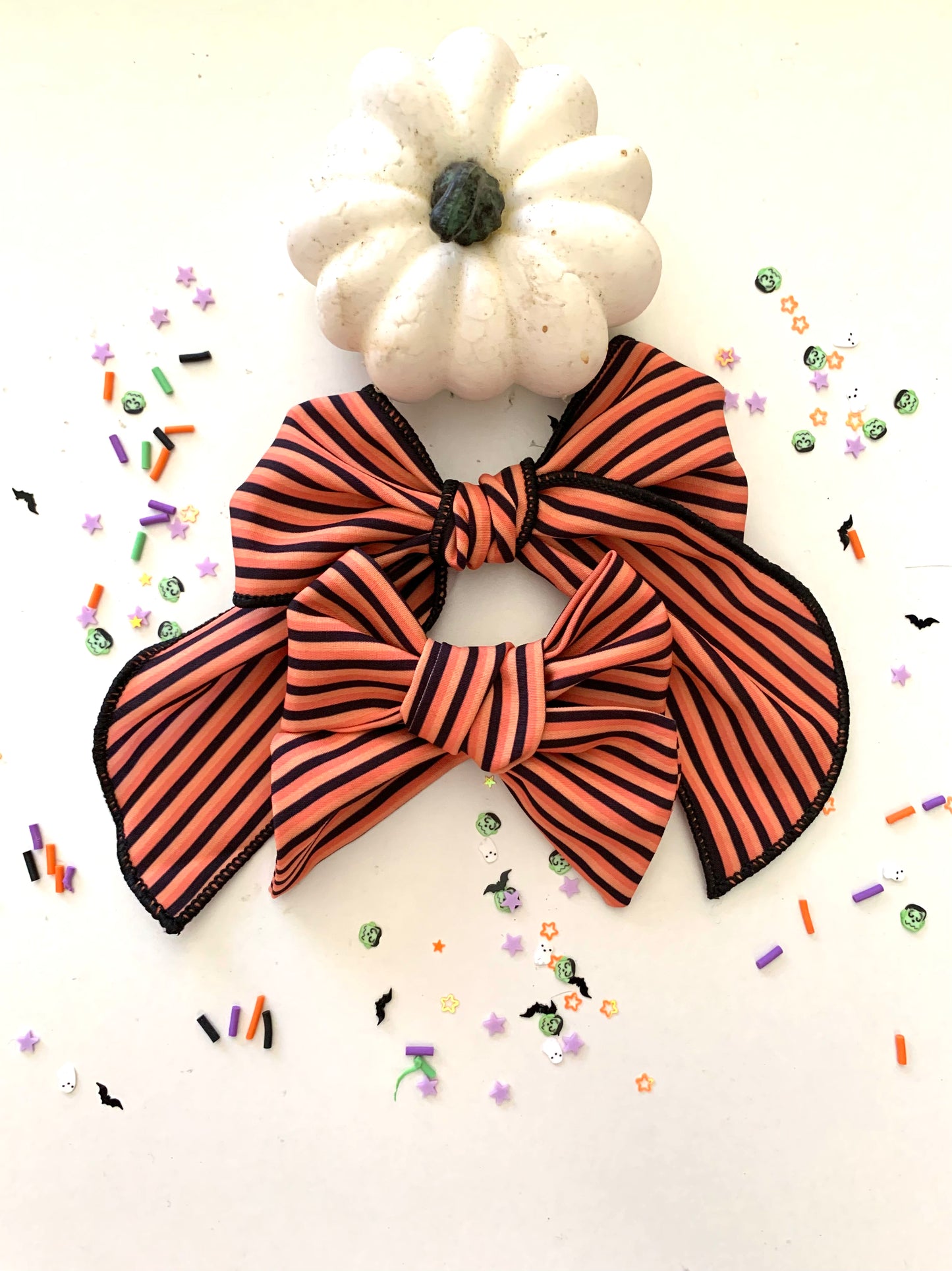 Halloween Stripes Hair Bow