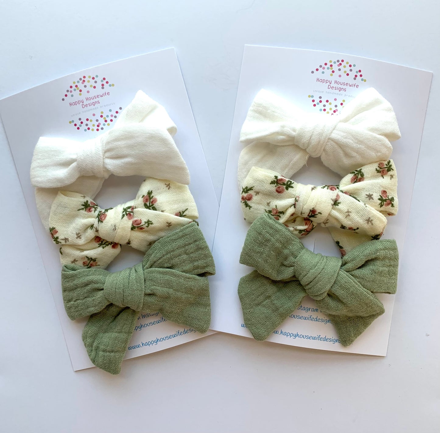 Muslin Hair Bow Sets