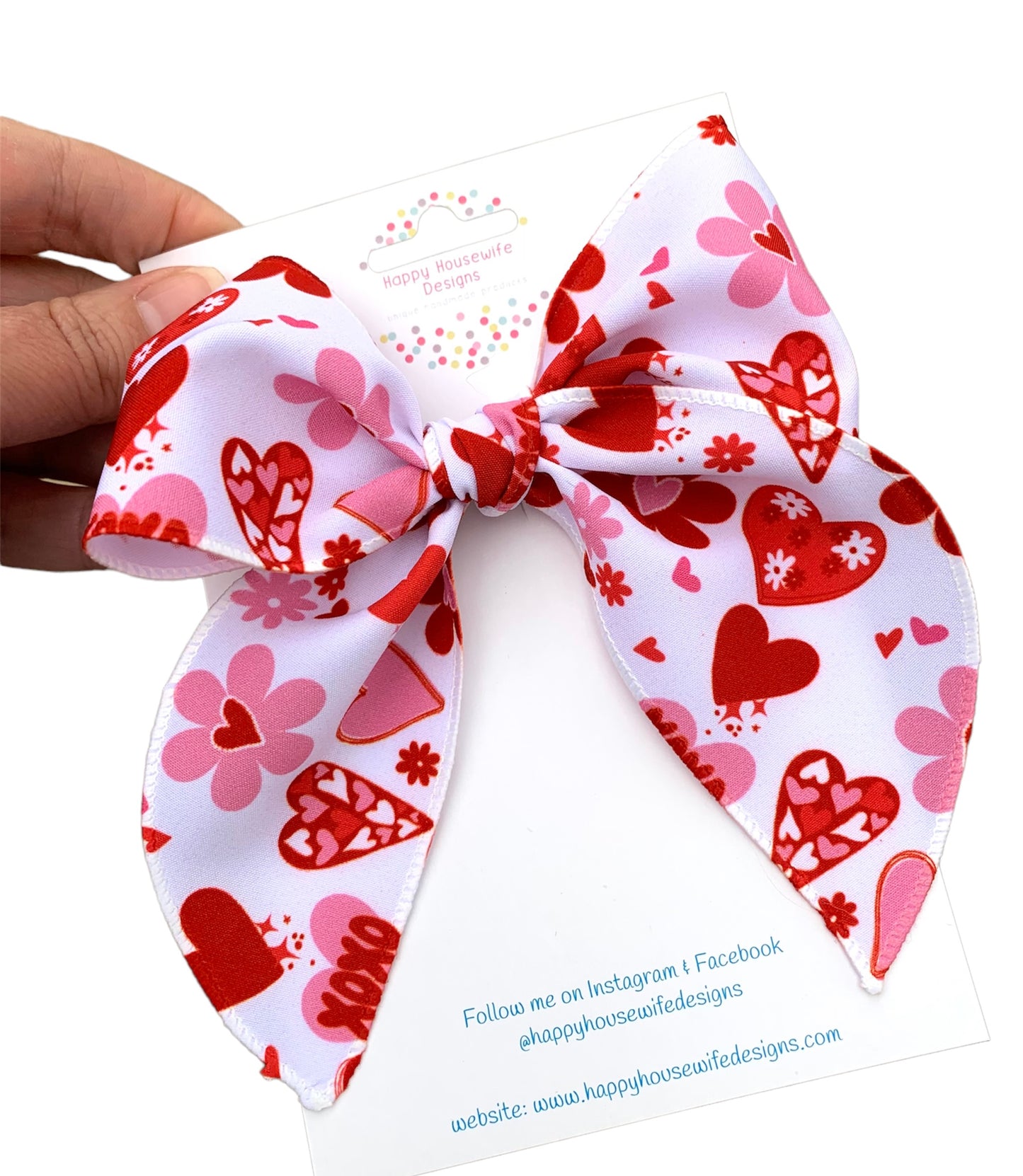 *Love and Hearts Hair Bows