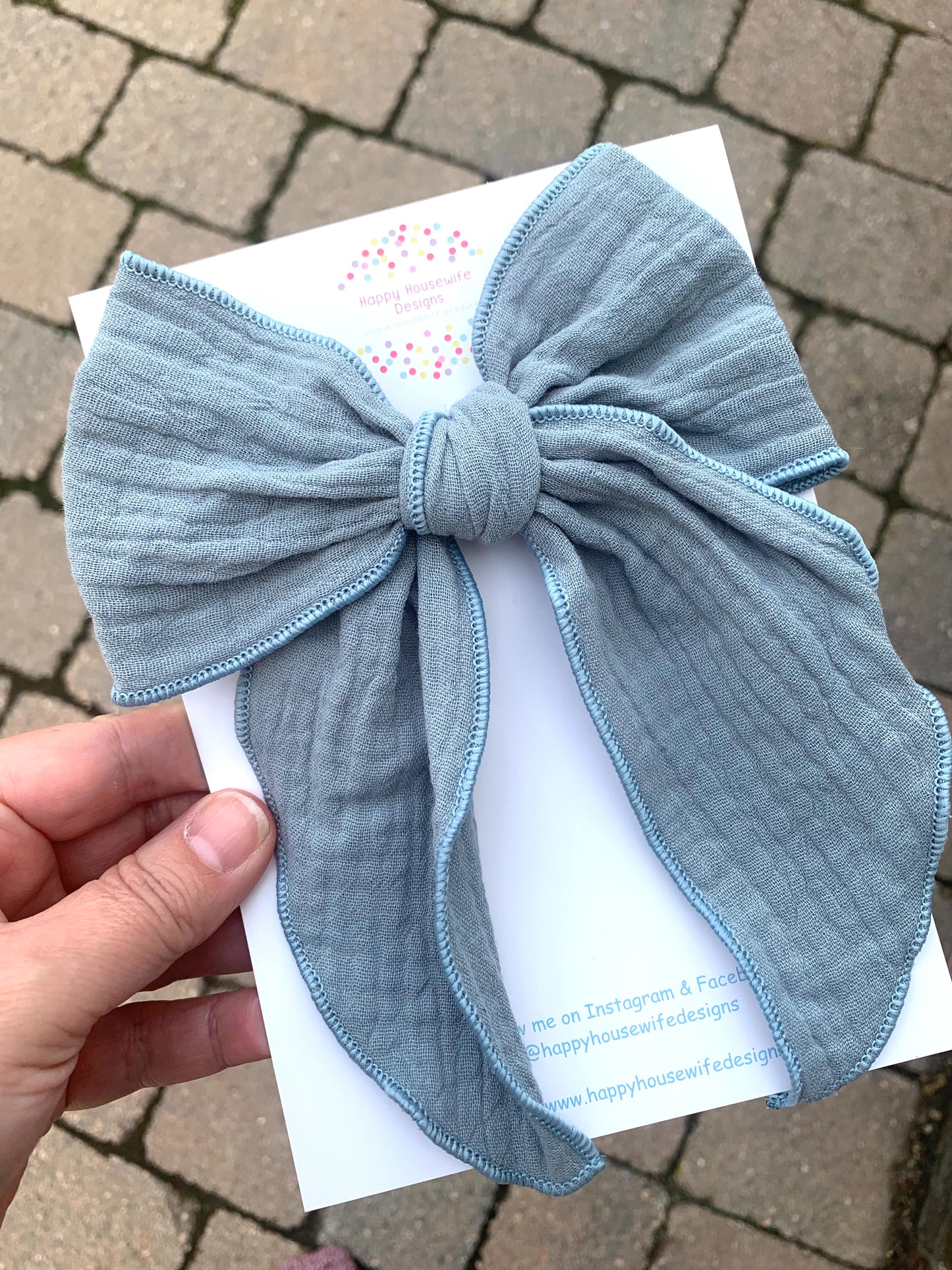 Large Muslin Hair Bows - Sale