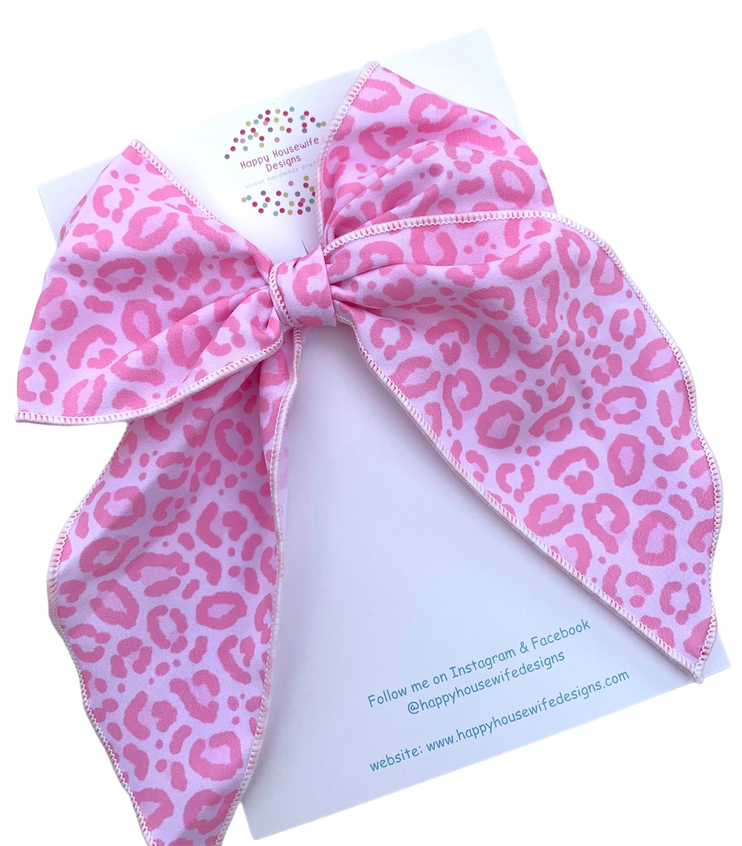 *Pink Leopard Hair Bows