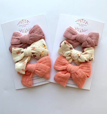 Muslin Hair Bow Sets