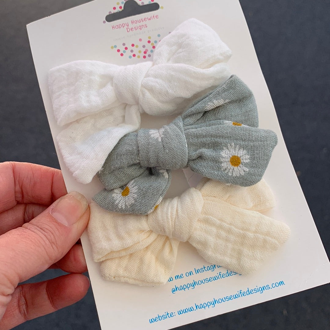 Muslin Hair Bow Sets