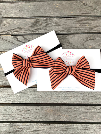 Halloween Stripes Hair Bow