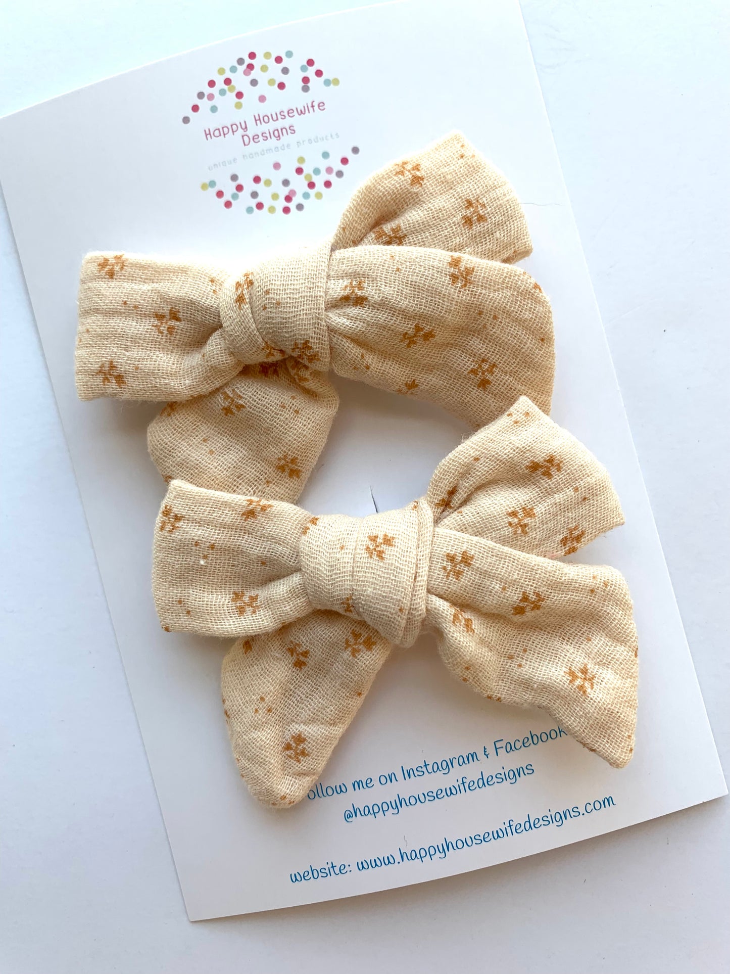 Patterned Muslin Hair Bow Sets