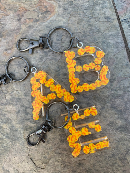 Volleyball Resin letter keychains