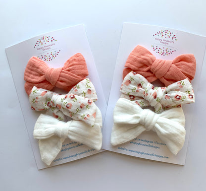 Muslin Hair Bow Sets