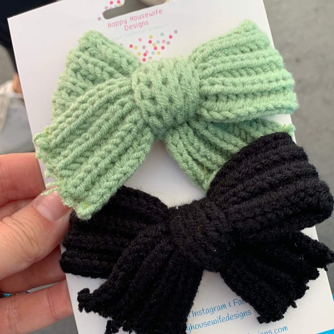 Knit Sweater Hair Bows