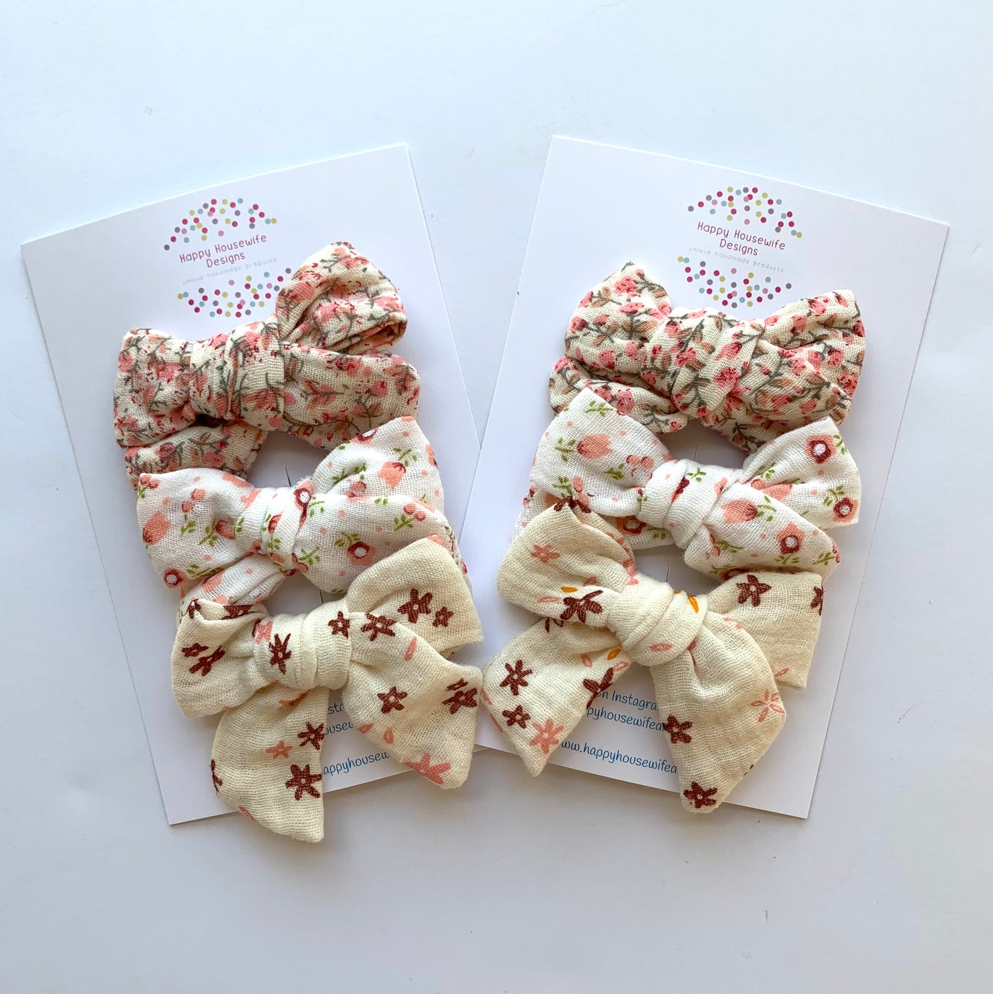 Muslin Hair Bow Sets