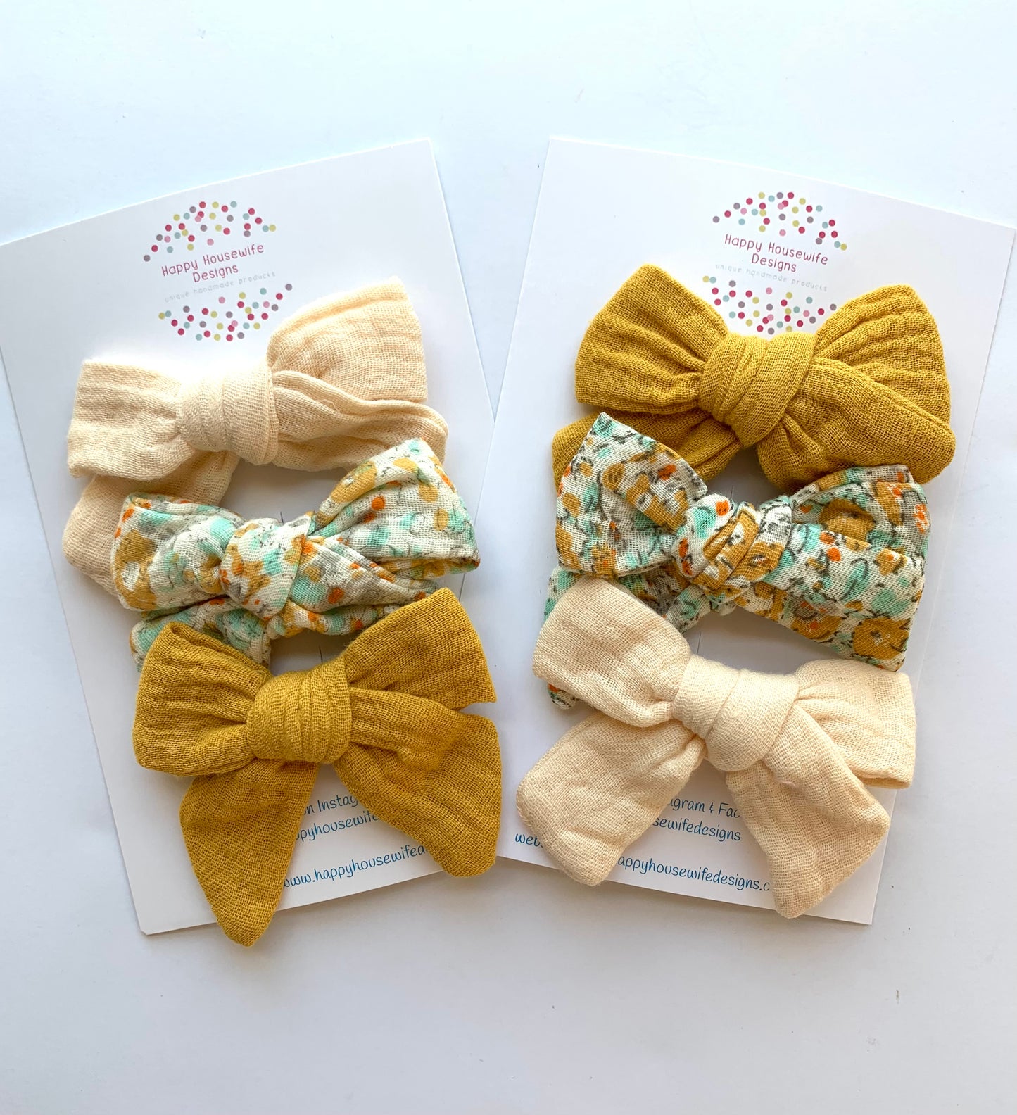 Muslin Hair Bow Sets