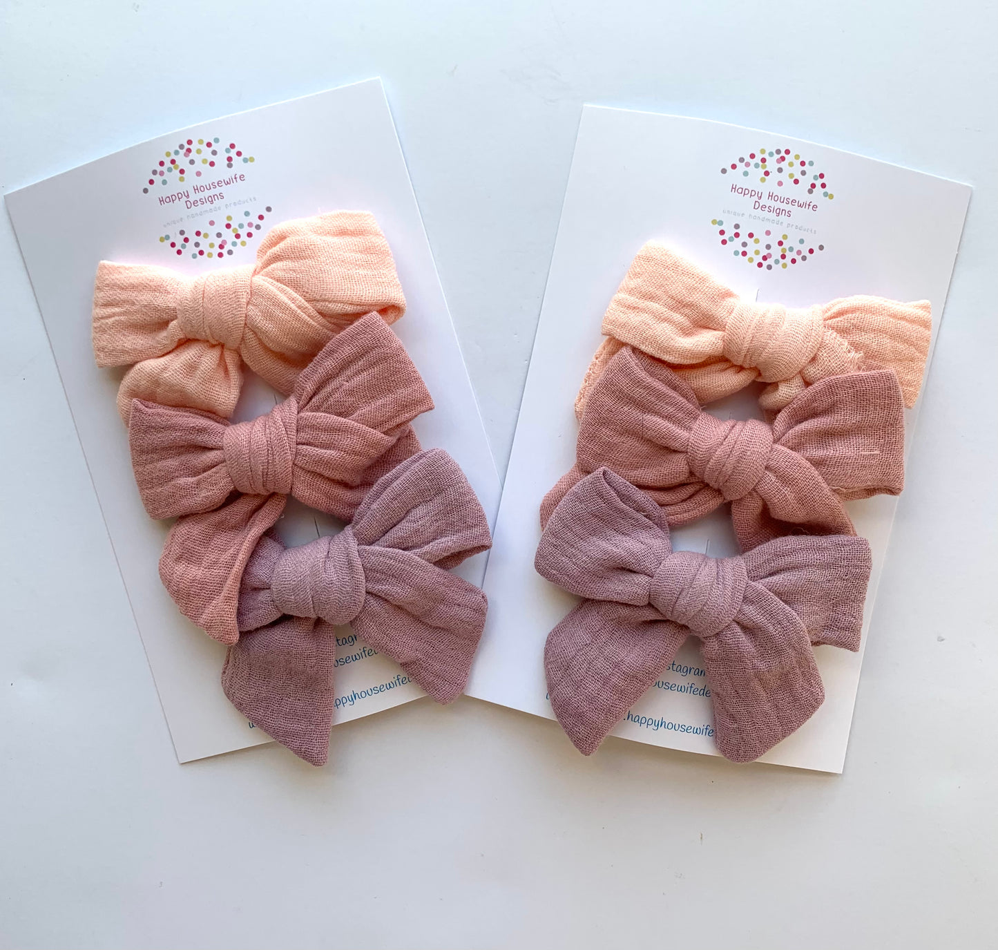 Muslin Hair Bow Sets