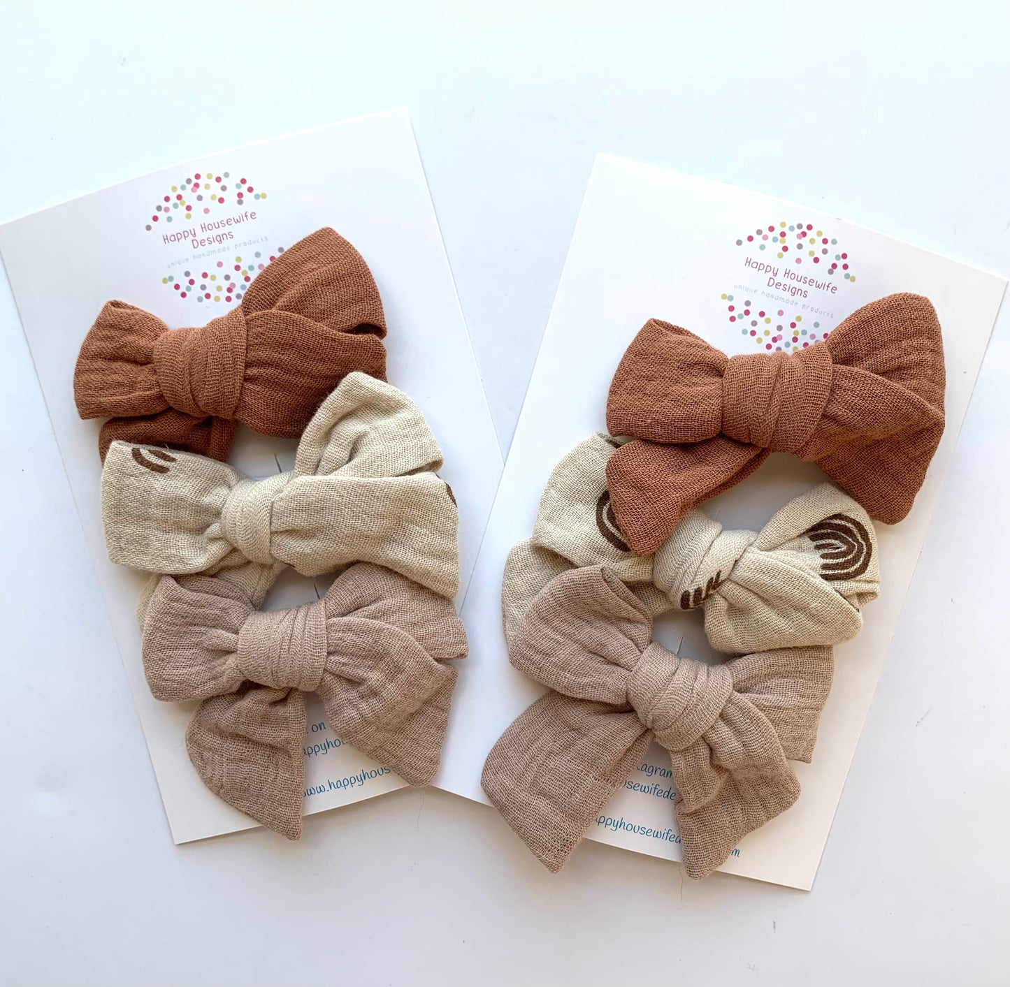 Muslin Hair Bow Sets