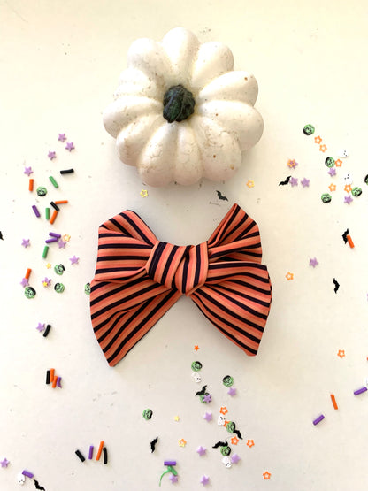 Halloween Stripes Hair Bow