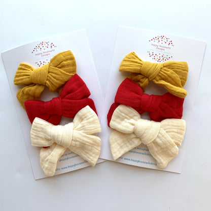 Muslin Hair Bow Sets