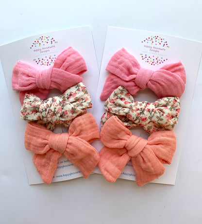 Muslin Hair Bow Sets